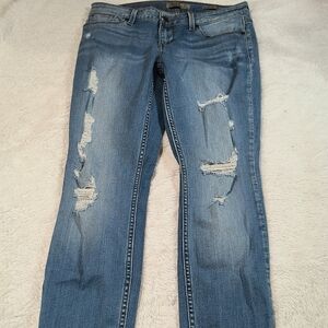 Guess Jeans Women's 29x28* Distressed Faded Low Rise Skinny Y2K Retro Denim